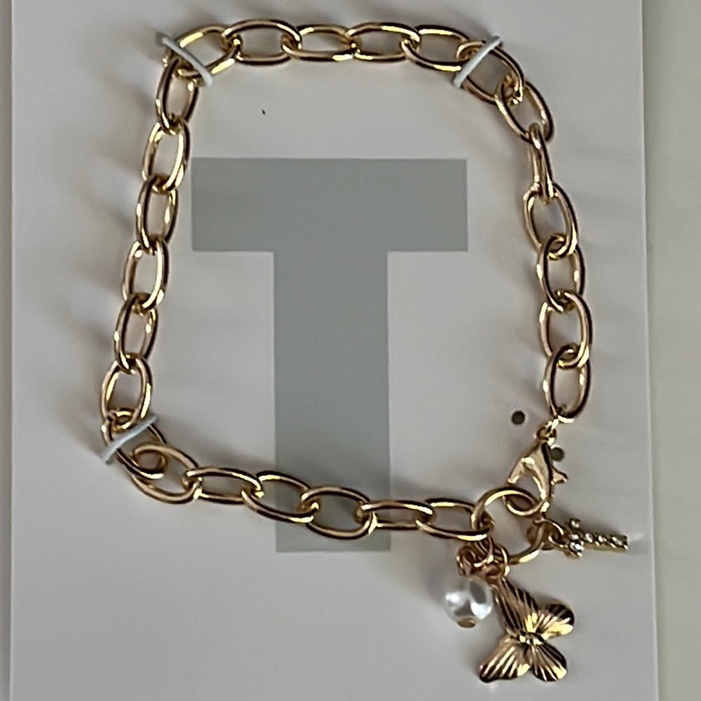 🆕 Initial charm “T” Large chain bracelet